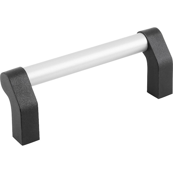 Tubular Handle Angled L=100 Aluminum, Natural Anodized, Comp:Polyamide, A=88, D=M04